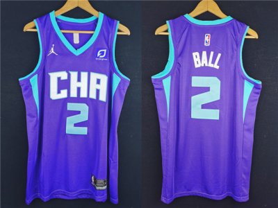 Charlotte Hornets #2 LaMelo Ball 2020-21 Purple Statement Edition Swingman Jersey