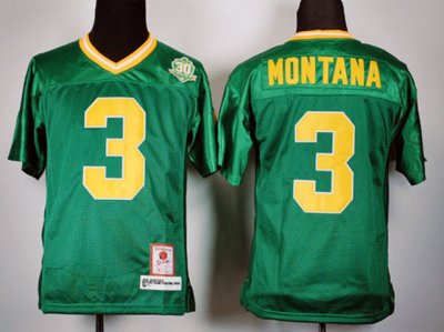 NCAA Notre Dame Fighting Irish #3 Joe Montana 1977 Green College Football Jersey