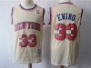 New York Knicks #33 Patrick Ewing Cream Hardwood Classics Jersey