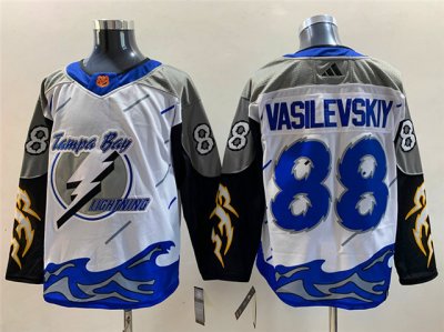 Tampa Bay Lightning #88 Andrei Vasilevskiy White 2022/23 Reverse Retro Jersey