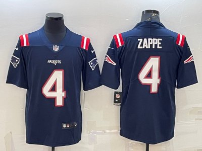 New England Patriots #4 Bailey Zappe Navy Vapor Limited Jersey