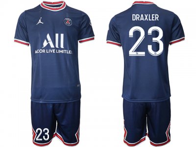 Club Paris Saint Germain #23 Draxler Home Navy 2021/2022 Soccer Jersey