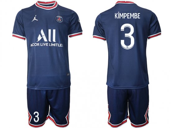 Club Paris Saint Germain #3 Kimpembe Home Navy 2021/2022 Soccer Jersey