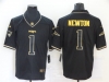 New England Patriots #1 Cam Newton Black Gold Vapor Limited Jersey