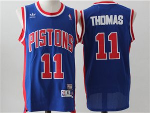 Detroit Pistons #11 Isiah Thomas Blue Hardwood Classics Jersey