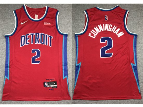 Detroit Pistons #2 Cade Cunningham 2021-22 Red City Edition Swingman Jersey