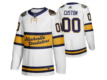 Nashville Predators Custom #00 White 2019 Winter Classic Jersey