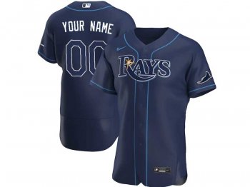 Tampa Bay Rays Custom #00 Alternate Navy 2020 Flex Base Jersey