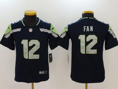 Youth Seattle Seahawks 12th Fan Navy Blue Vapor Limited Jersey