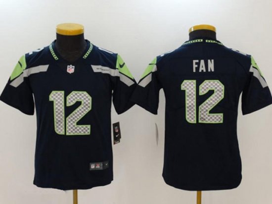 Youth Seattle Seahawks 12th Fan Navy Blue Vapor Limited Jersey