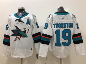 San Jose Sharks #19 Joe Thornton White Jersey