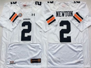 NCAA Auburn Tigers #2 Cameron Newton White College Football Jersey