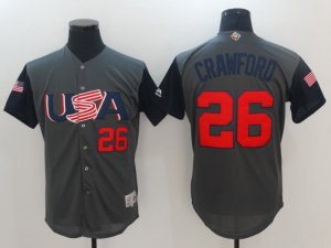 USA #26 Brandon Crawford Gray 2017 World MLB Classic Jersey