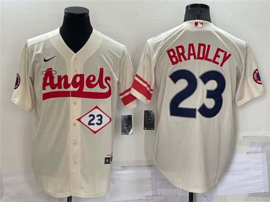 Los Angeles Angels #23 Archie Bradley Cream 2022 City Connect Cool Base Jersey