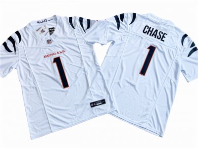 Cincinnati Bengals #1 Ja'Marr Chase White Vapor F.U.S.E. Limited Jersey