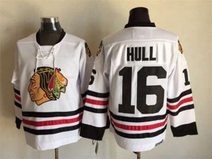 Chicago Blackhawks #16 Dennis Hull 1963 CCM Vintage White Jersey