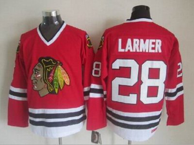 Chicago Blackhawks #28 Steve Larmer CCM Vintage Red Jersey