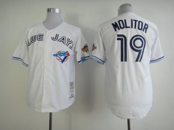 Toronto Blue Jays #19 Jose Bautista 1993 Throwback White Jersey