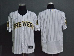 Milwaukee Brewers Blank White Stripe 2020 Flex Base Team Jersey