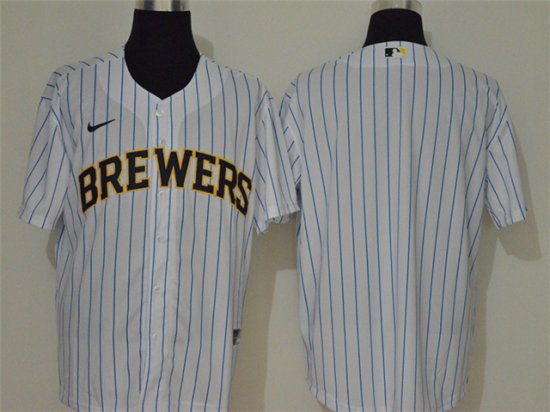 Milwaukee Brewers Blank White Stripe 2020 Cool Base Team Jersey