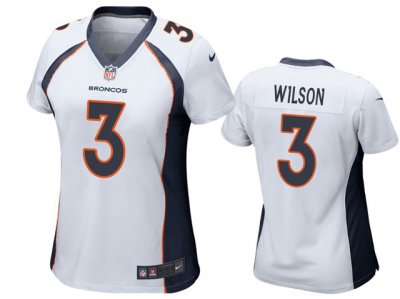 Women's Denver Broncos #3 Russell Wilson White Vapor Limited Jersey