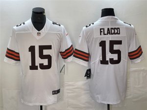 Cleveland Browns #15 Joe Flacco White Vapor Limited Jersey