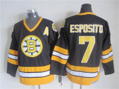 Boston Bruins #7 Phil Esposito 1970's Vintage CCM Black Jersey
