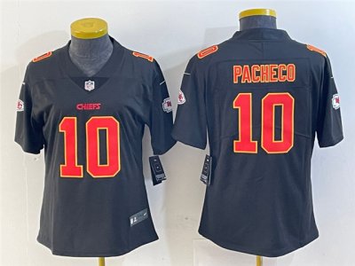 Womens Kansas City Chiefs #10 Isaih Pacheco Black Fashion Limited Jersey