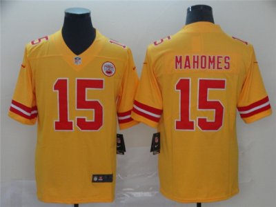 Kansas City Chiefs #15 Patrick Mahomes Gold Inverted Limited Jersey