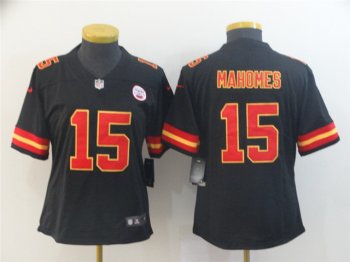 Women's Kansas City Chiefs #15 Patrick Mahomes Black Vapor Limited Jersey