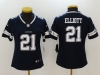 Women's Dallas Cowboys #21 Ezekiel Elliott Blue Vapor Limited Jersey