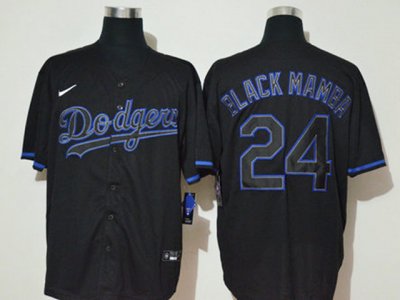 Los Angeles Dodgers #24 Black Mamba Black Cool Base Jersey