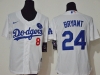Women's Los Angeles Dodgers #8/24 Kobe Bryant White 2020 KB Cool Base Jersey
