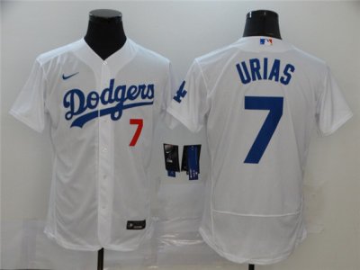 Los Angeles Dodgers #7 Julio Urias White Flex Base Jersey