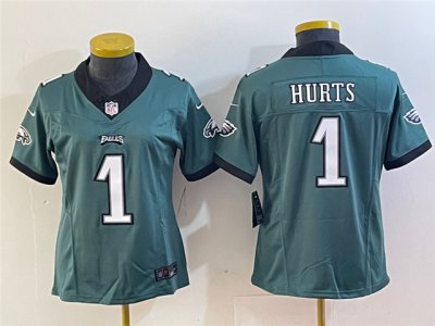 Womens Philadelphia Eagles #1 Jalen Hurts Green Vapor F.U.S.E. Limited Jersey