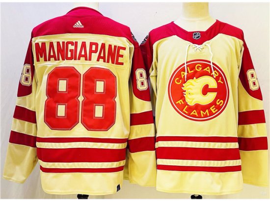 Calgary Flames #88 Andrew Mangiapane Cream 2023 Heritage Classic Jersey