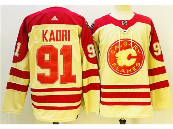 Calgary Flames #91 Nazem Kadri Cream 2023 Heritage Classic Jersey