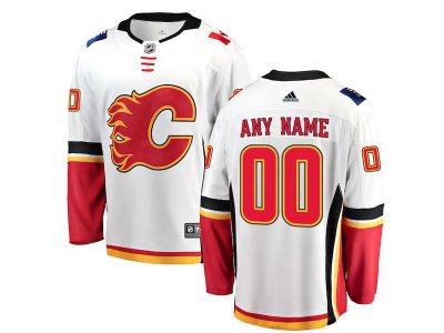 Calgary Flames Custom #00 Away White Jersey