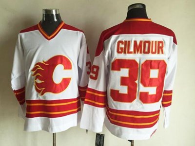 Calgary Flames #39 Doug Gilmour 1989 CCM Vintage White Jersey