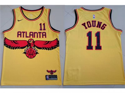 Atlanta Hawks #11 Trae Young 2021-22 Gold City Edition Swingman Jersey