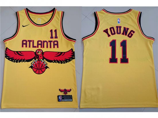 Atlanta Hawks #11 Trae Young 2021-22 Gold City Edition Swingman Jersey