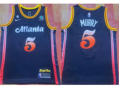 Atlanta Hawks #5 Dejounte Murray 2022-23 Black City Edition Swingman Jersey