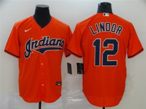 Cleveland Indians #12 Francisco Lindor Red Alternate Cool Base Jersey