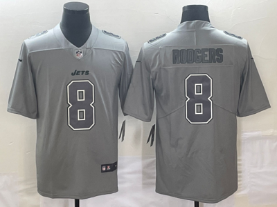 New York Jets #8 Aaron Rodgers Gray Vapor Limited Jersey