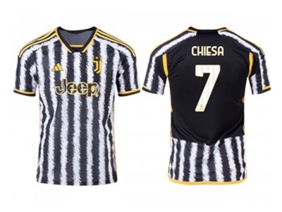Club Juventus #7 FEDERICO CHIESA Home 2023/24 Soccer Jersey