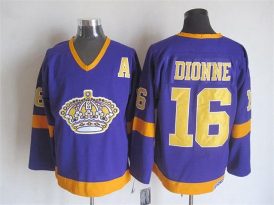 Los Angeles Kings #16 Marcel Dionne 1970's Vintage CCM Purple Jersey