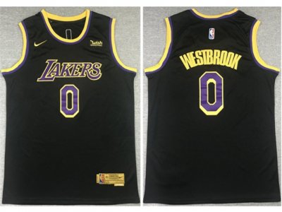 Los Angeles Lakers #0 Russell Westbrook 2020-21 Black Earned Edition Swingman Jersey