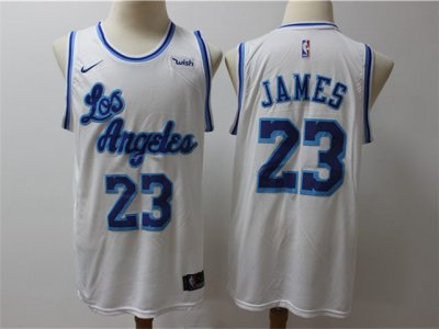 Los Angeles Lakers #23 Lebron James White Throwback Swingman Jersey