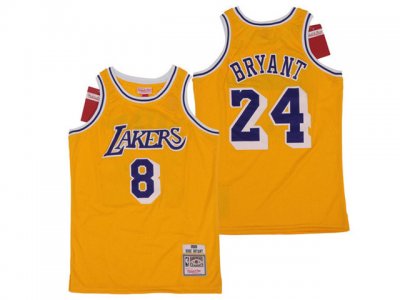 Los Angeles Lakers #8/24 Kobe Bryant Gold Hardwood Classic Jersey