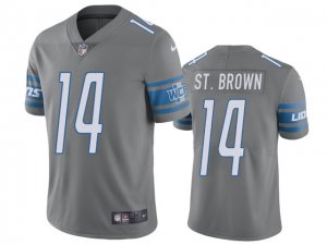 Detroit Lions #14 Amon-Ra St. Brown Silver Color Rush Limited Jersey